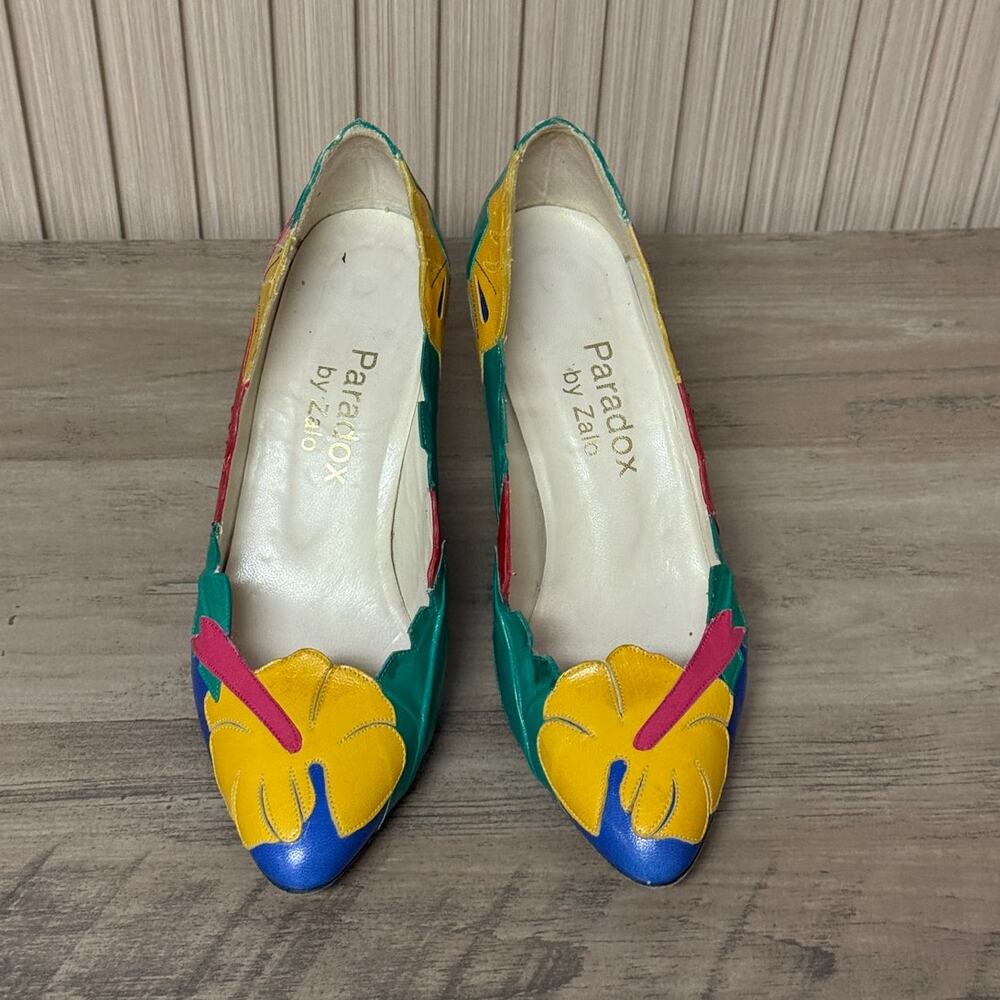 PARADOX by ZALO Multicolored Leather Kitten Heels Women’s Size 6M - Picture 12 of 13